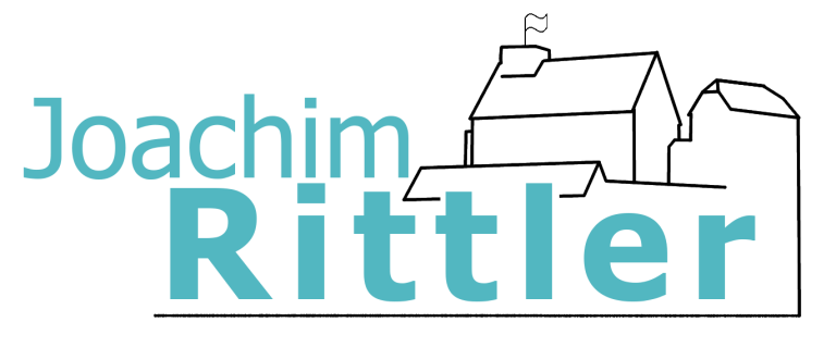 Logo mit dem Schriftzug "Joachim Rittler" und einer stilisierten Illustration der Waldburg.